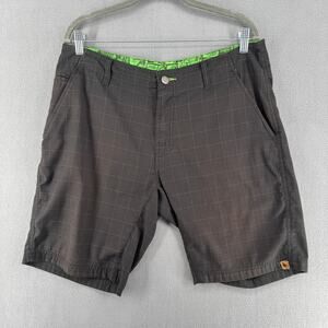 HippyTree Nomad Division Shorts Men 34 Black Plaid Designed in California Casual